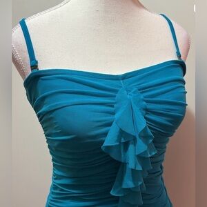 Be Creative/Teal Ruffled Women Swimsuit Aqua Sz 10